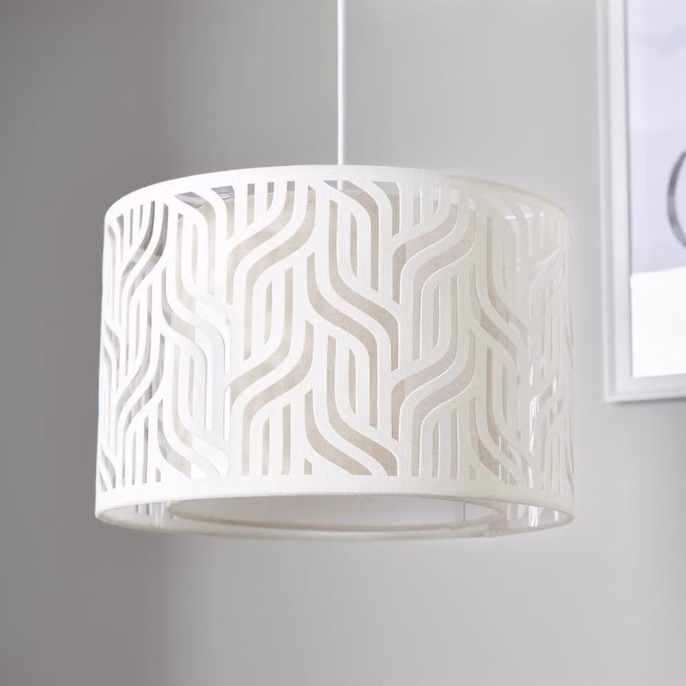 First Choice Lighting Mylo Beige Fabric Round Ceiling Canopy, Diameter: 35 cm – 2