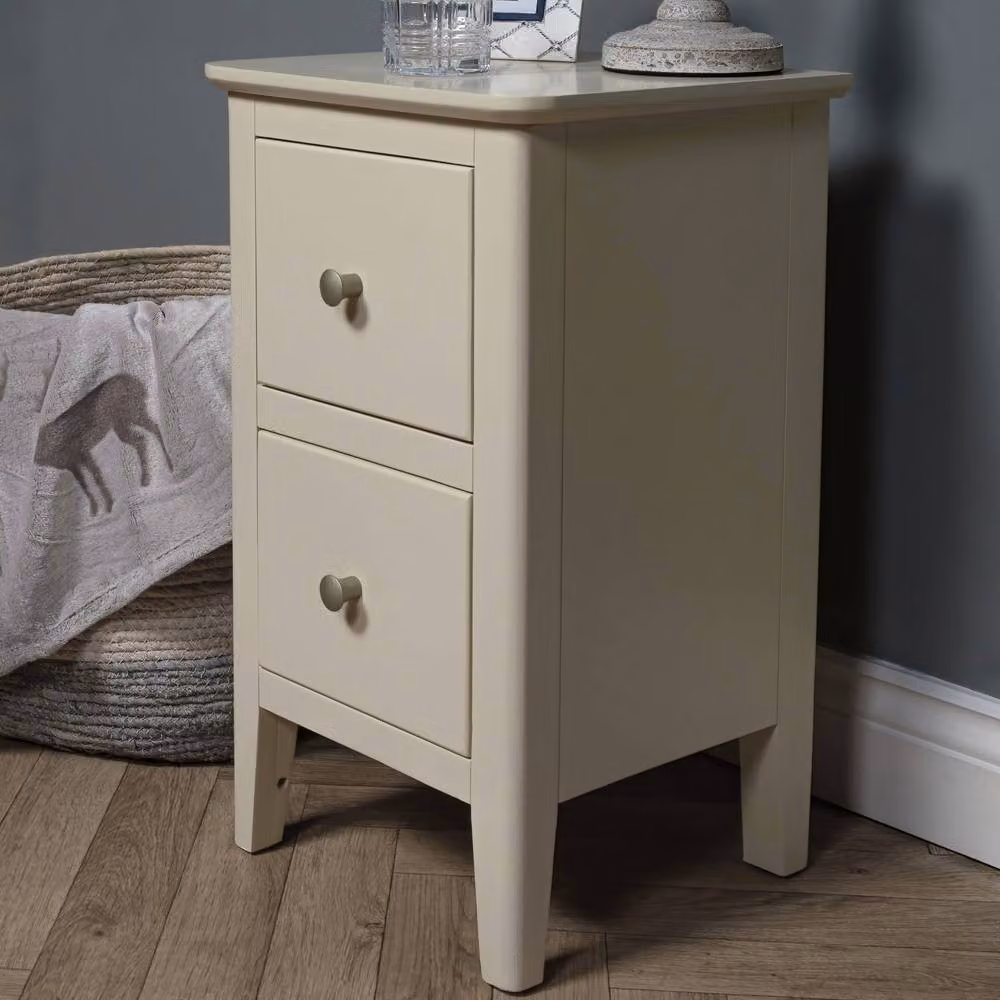 Elm Home And Garden Classic 2 Drawer Bedside Cabinet in Cream – 3