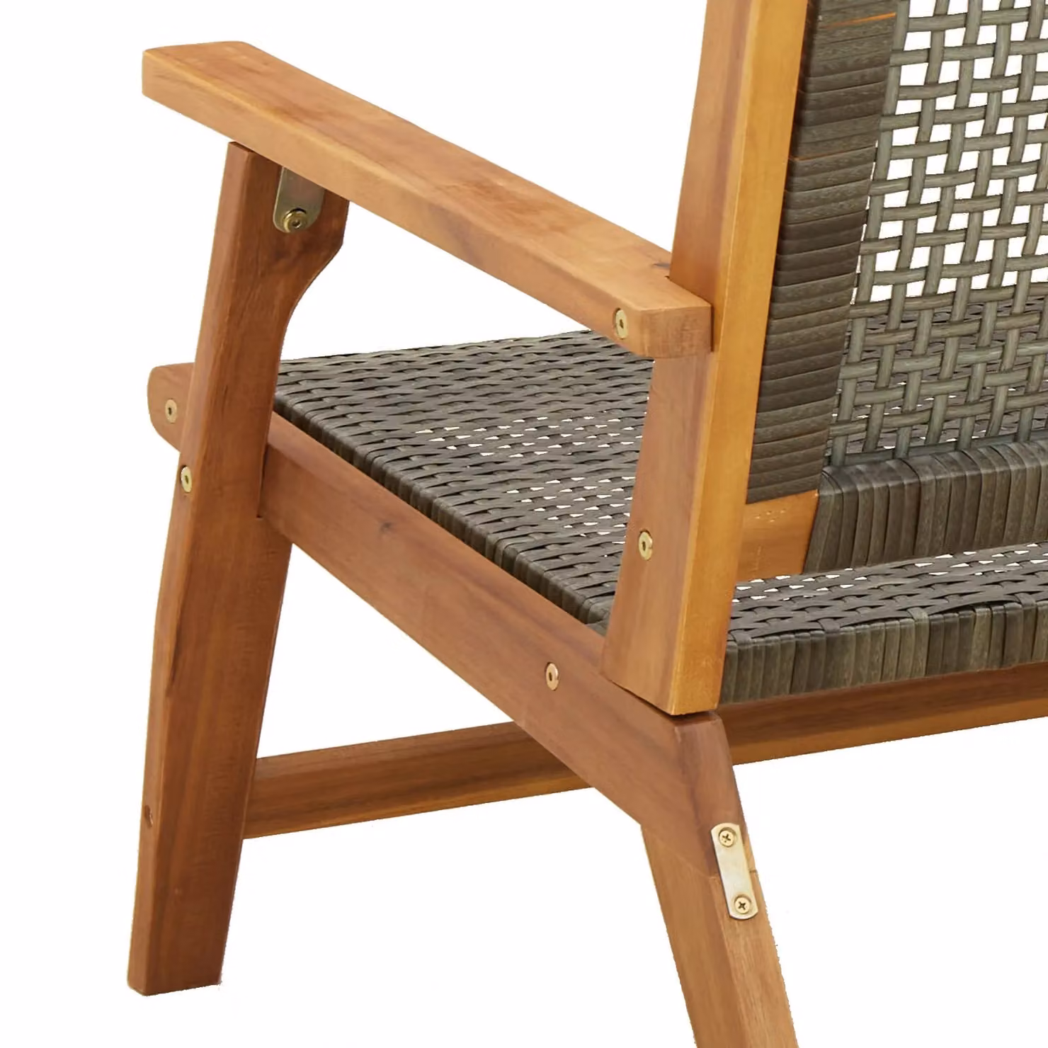 Berkfield Home Set of 2 Grey Acacia Wood Garden Chairs with Armrests W/D/H: 76 x 67 x 73.5 cm – 7