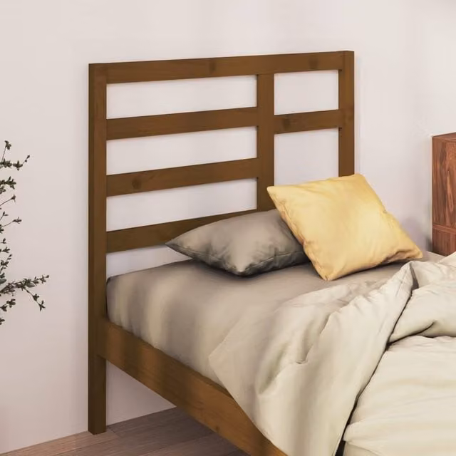 Berkfield Home Rustic Solid Wood Pine Bed Headboard in Brown, W/D/H: 81 x 4 x 104 cm – 1