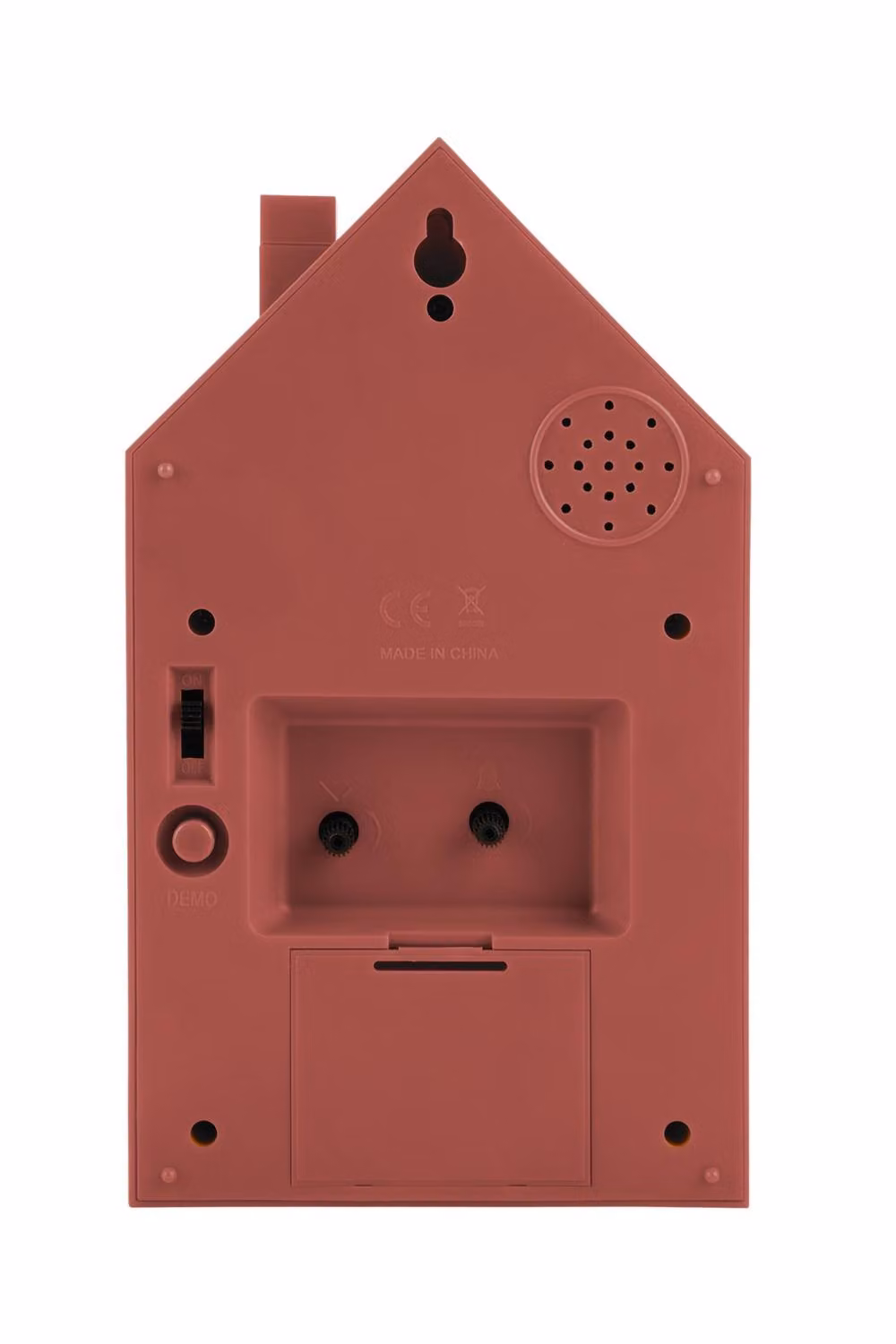 Zeller Present Karlsson Modern Quartz Cuckoo Alarm Clock in Red, W/D/H: 20 x 20 x 12 cm – 5
