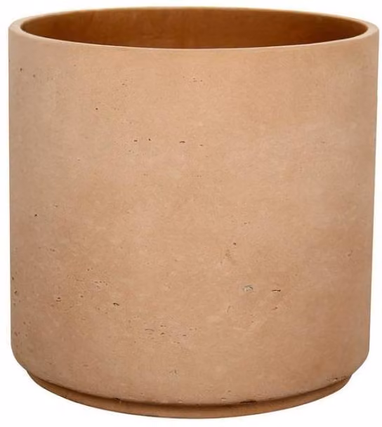 KDMD Hortus Classic Cylinder Planter Pot in Terracotta and Brown, H: 21 cm, W: 23 cm