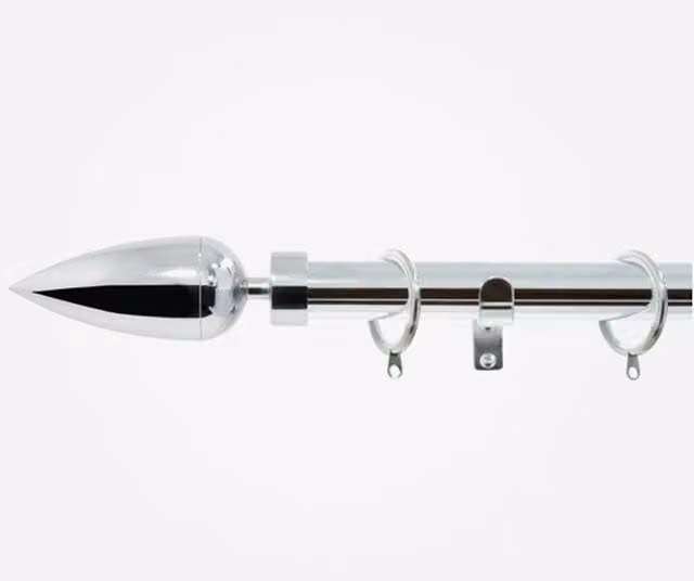 New Edge Blinds Silver Metal Straight Curtain Pole