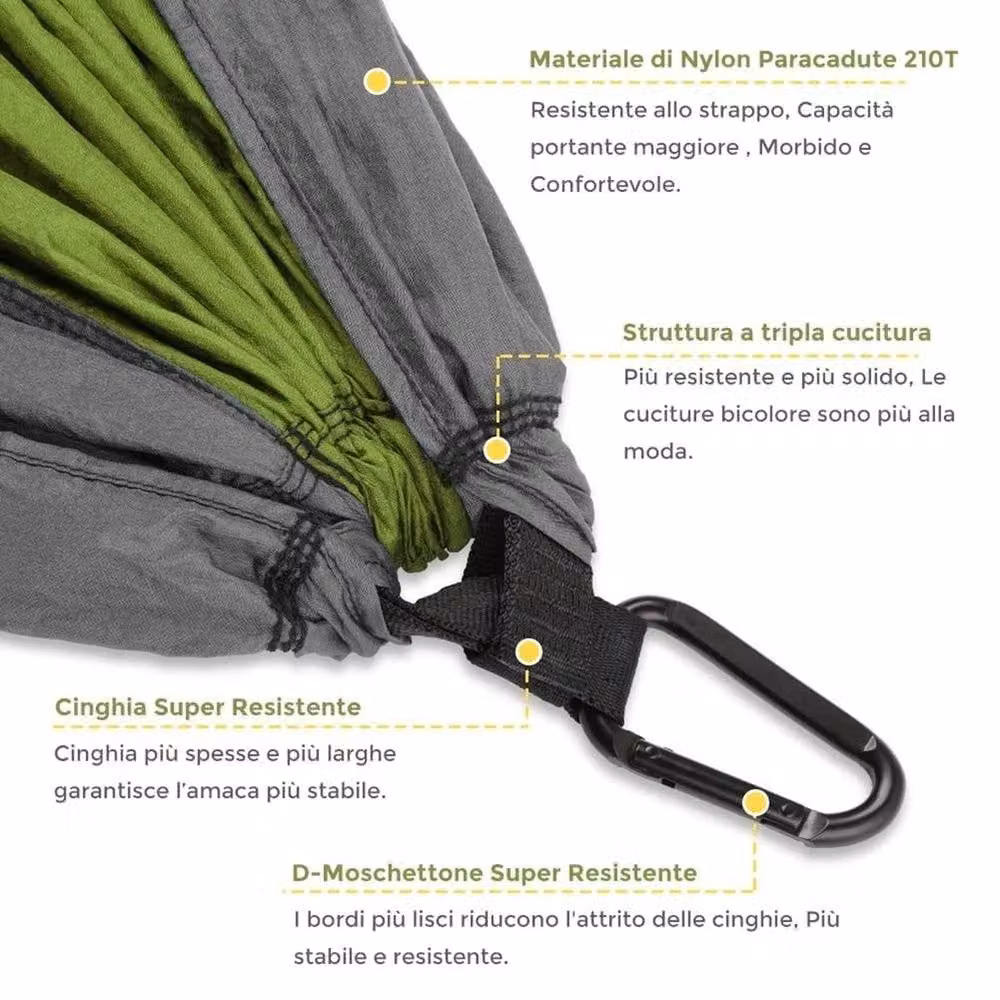 FLAVORA Double Person Green Garden Hammock made from UV-resistant Polyester – 4