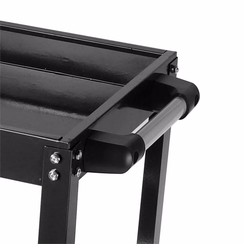Nordara 3 Tier Heavy Duty Metal Tool Cart Garage Trolley in Black, W: 52 cm, D: 52 cm, H: 74 cm – 4