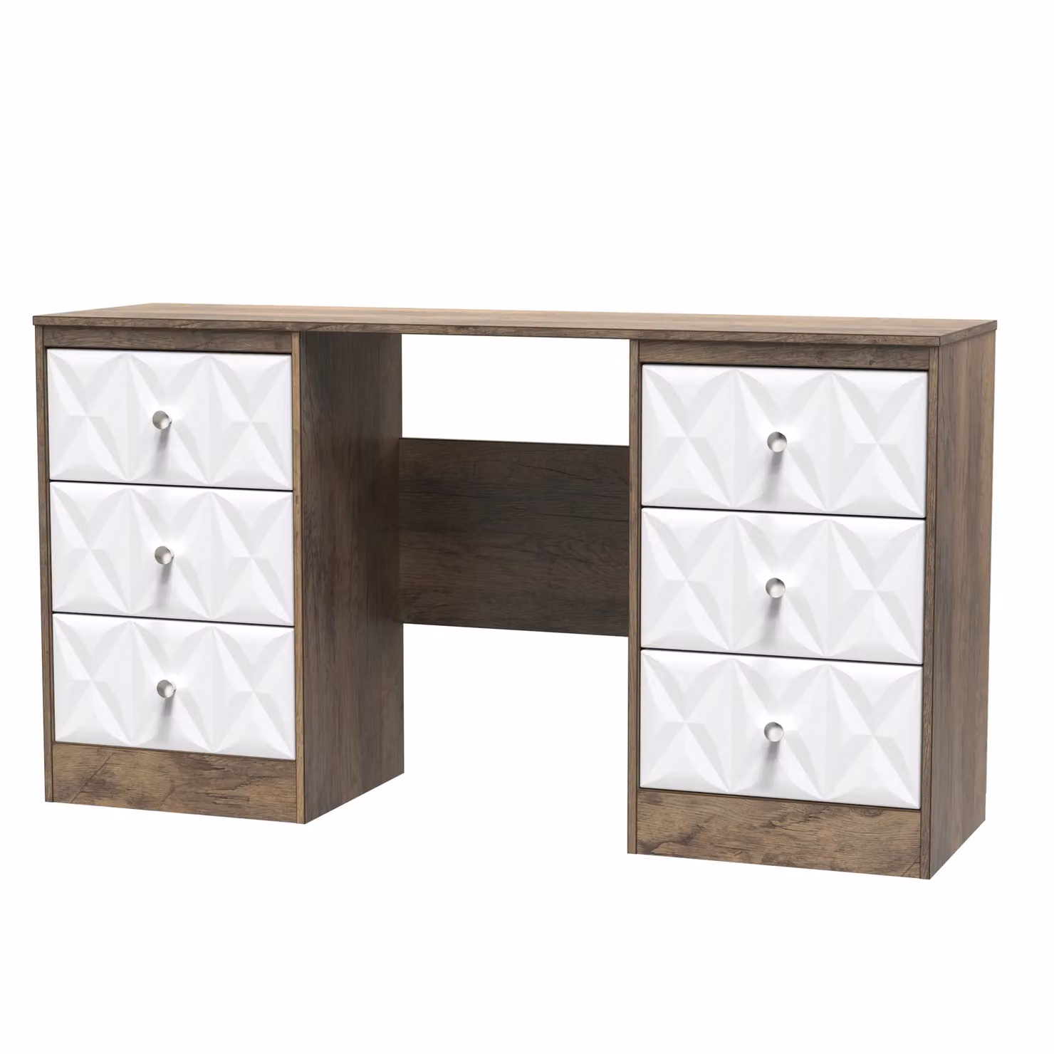 2 U Memphis 6 Drawer Kneehole Desk in Dark Brown – 3