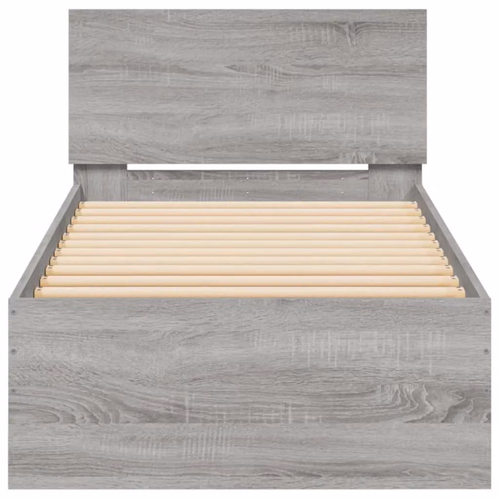 Berkfield Home Bed Frame with Headboard and Lift Up Base, Grey Sonoma, W/D/H: 90 x 200 cm – 3