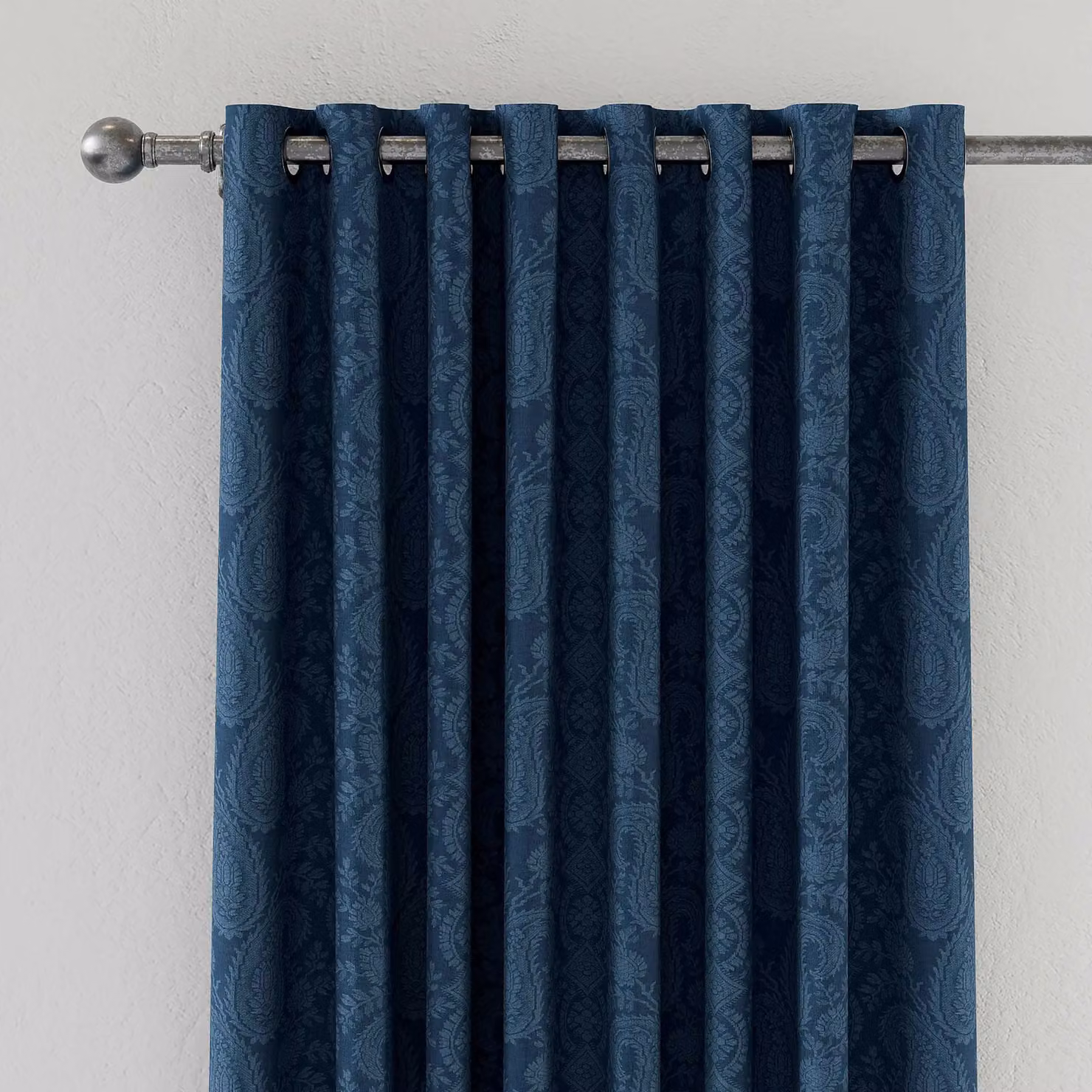 V & A Silk Road Paisley Lined Blue Fabric Curtains, Width: 228 cm, Drop: 137 cm – 3