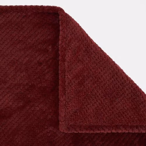 OHS Red Waffle Honeycomb Mink Fleece Throw, W/D/H: 200 x 240 cm – 3