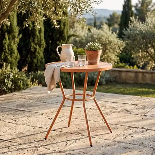 Core Products Rimini Bistro Round Dining Table for Garden and Patio, W/D/H: 70 x 70 x 75 cm – 4