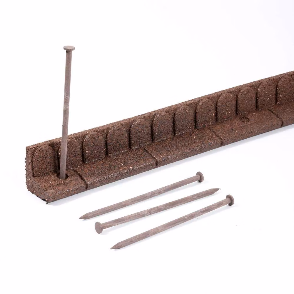Nicoman Flexible Rubber Garden Edging Border, Brown, 12 Pack, Length: 1.2 m – 2