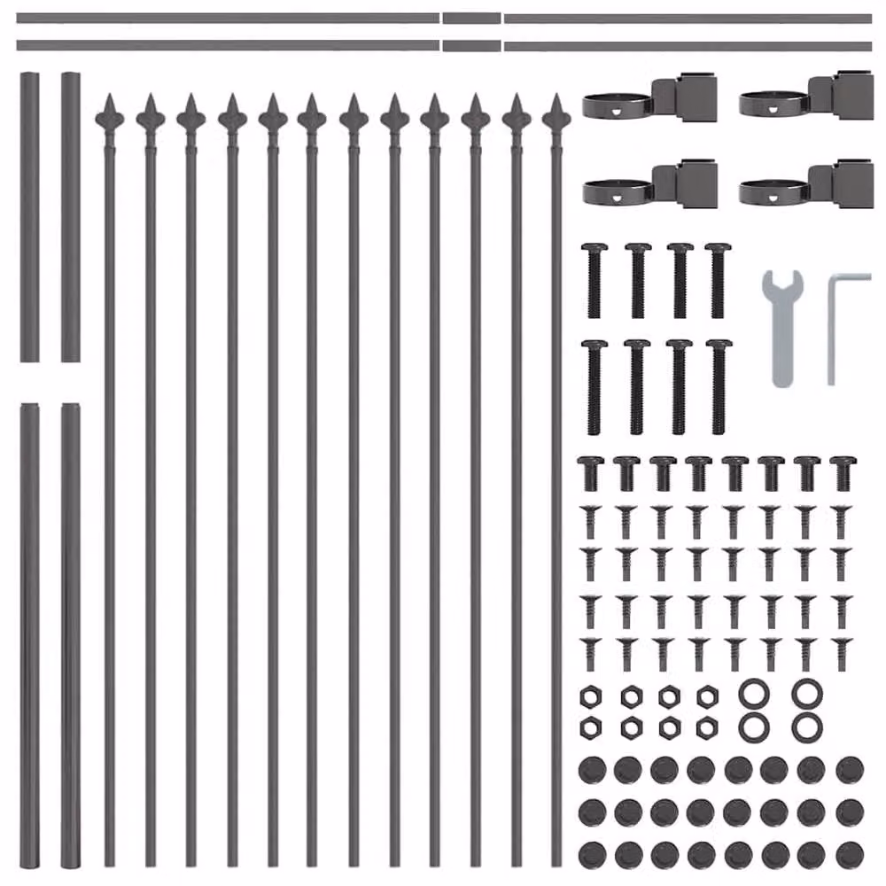 Berkfield Home Grey Steel Garden Fence with Spear Top, H 170 cm x W 100 cm – 4