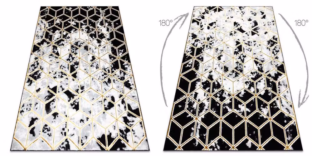 RugsX Allure Modern Geometric Rug in Black, W: 180 cm, D: 270 cm – 3