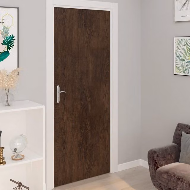 Berkfield Home Self-adhesive PVC Door Films, 2 Pack, Dark Oak Brown, W: 90 cm, H: 210 cm – 1