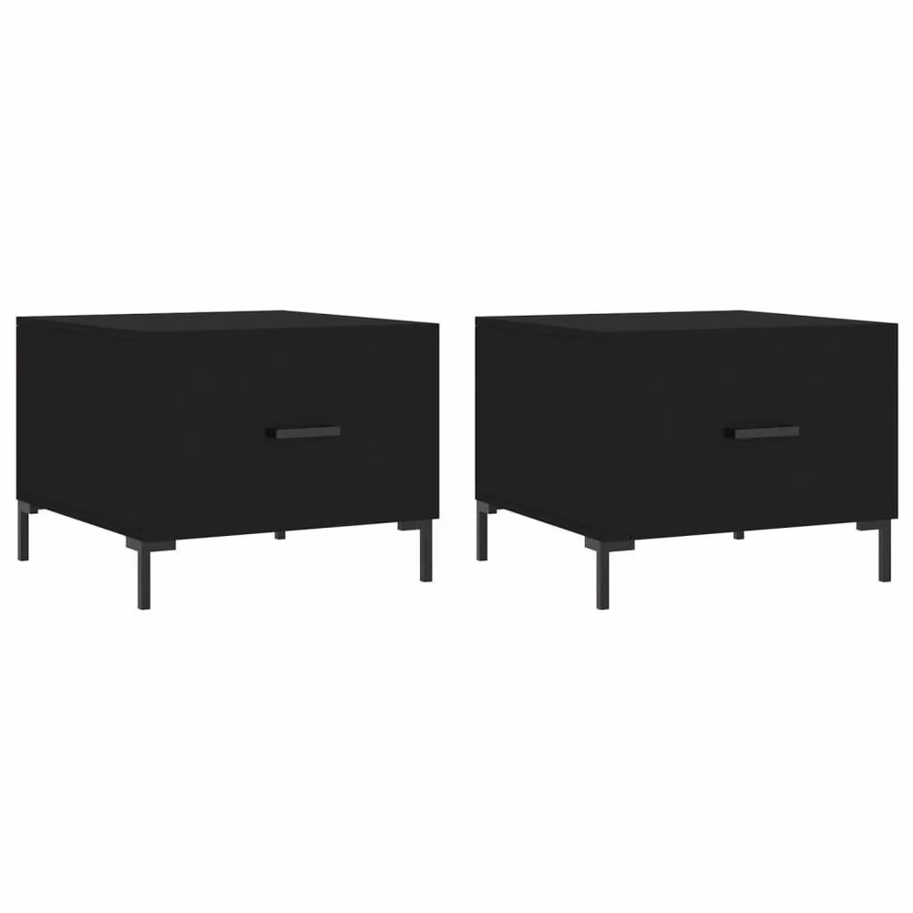 Berkfield Home Set of 2 Black Decorative Coffee Tables, W/D/H: 50 x 50 x 40 cm – 3