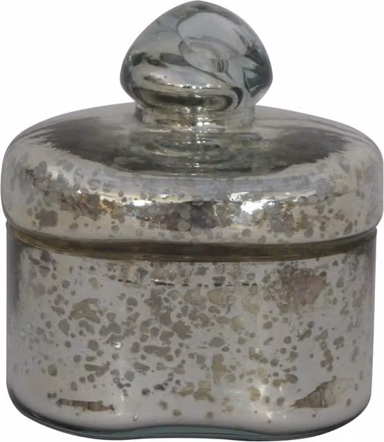KDMK Artsan Small Vintage Styled Glass Jar in Silver