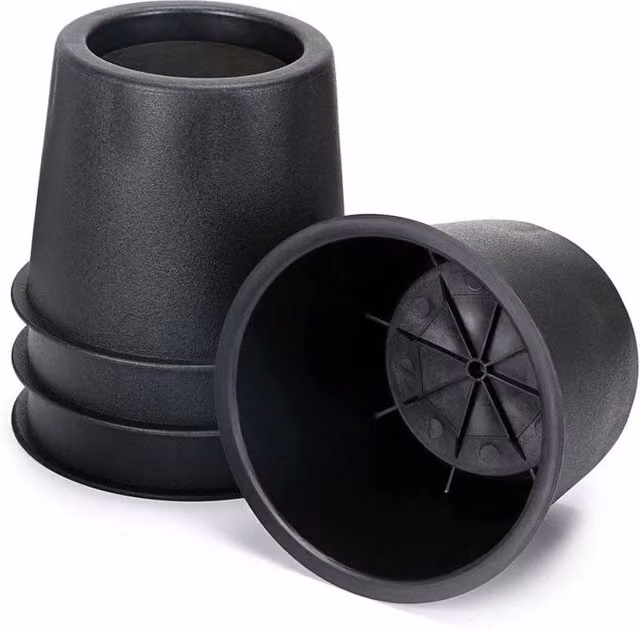 SPETLEK 4-Pack Round and Square Plastic Bed Risers for Armchairs, Tables and Desks, Black – 1