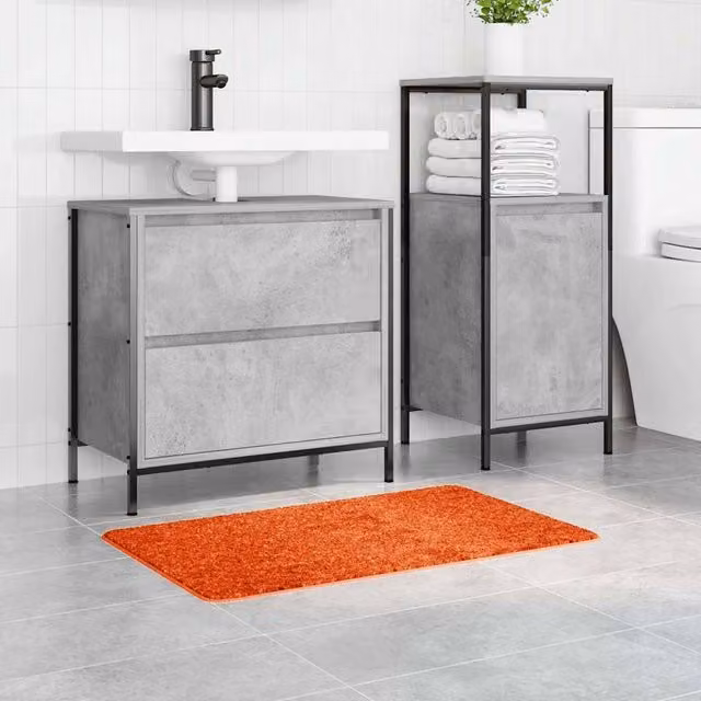 Berkfield Home Modern Rectangular Non-Slip Bath Mat, Orange, W: 80 cm, D: 50 cm