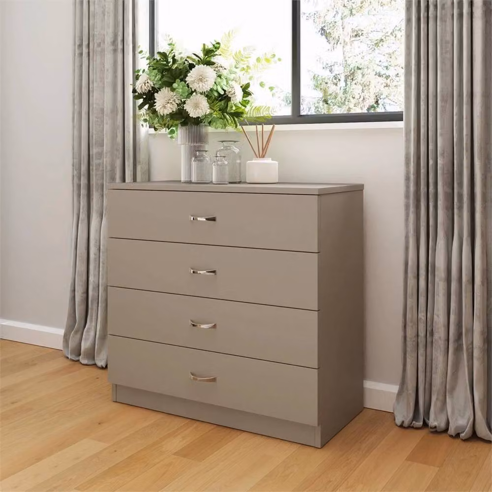 Ventryn Matt Putty 4-Drawer Chest with Curved Handles in Beige – 2