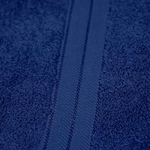 OHS 4 Pack of Blue 100% Cotton Fluffy Bath Towels with Border, W/D/H: 115 x 70 x 70 cm – 4