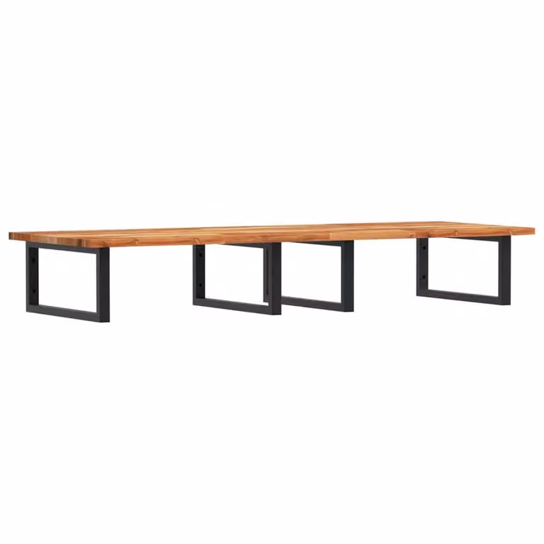 Berkfield Home Elegant Wall Mounted Basin Shelf in Brown Acacia Wood and Steel