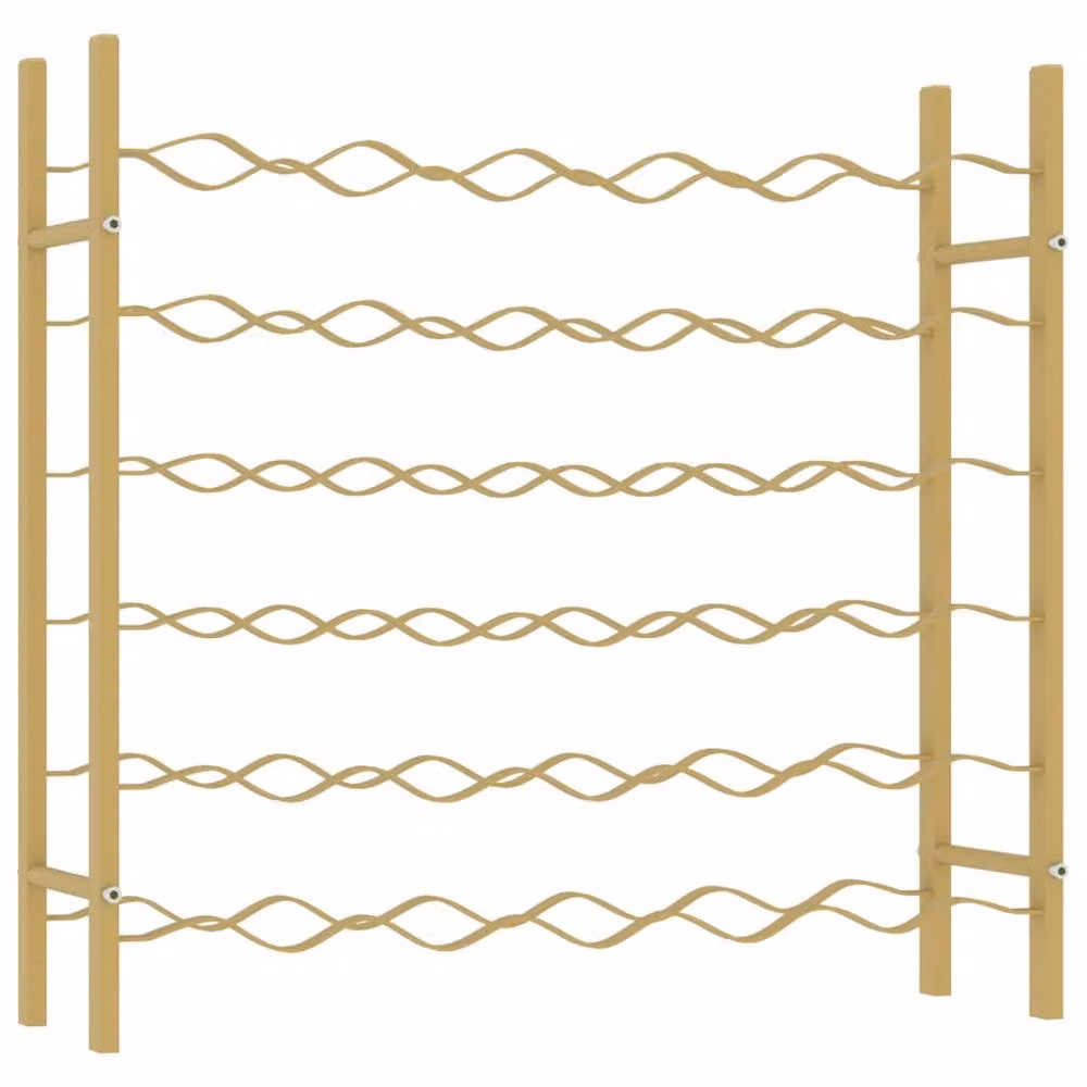 Berkfield Home Modern Gold Metal Wall Mounted Wine Rack for 36 Bottles
