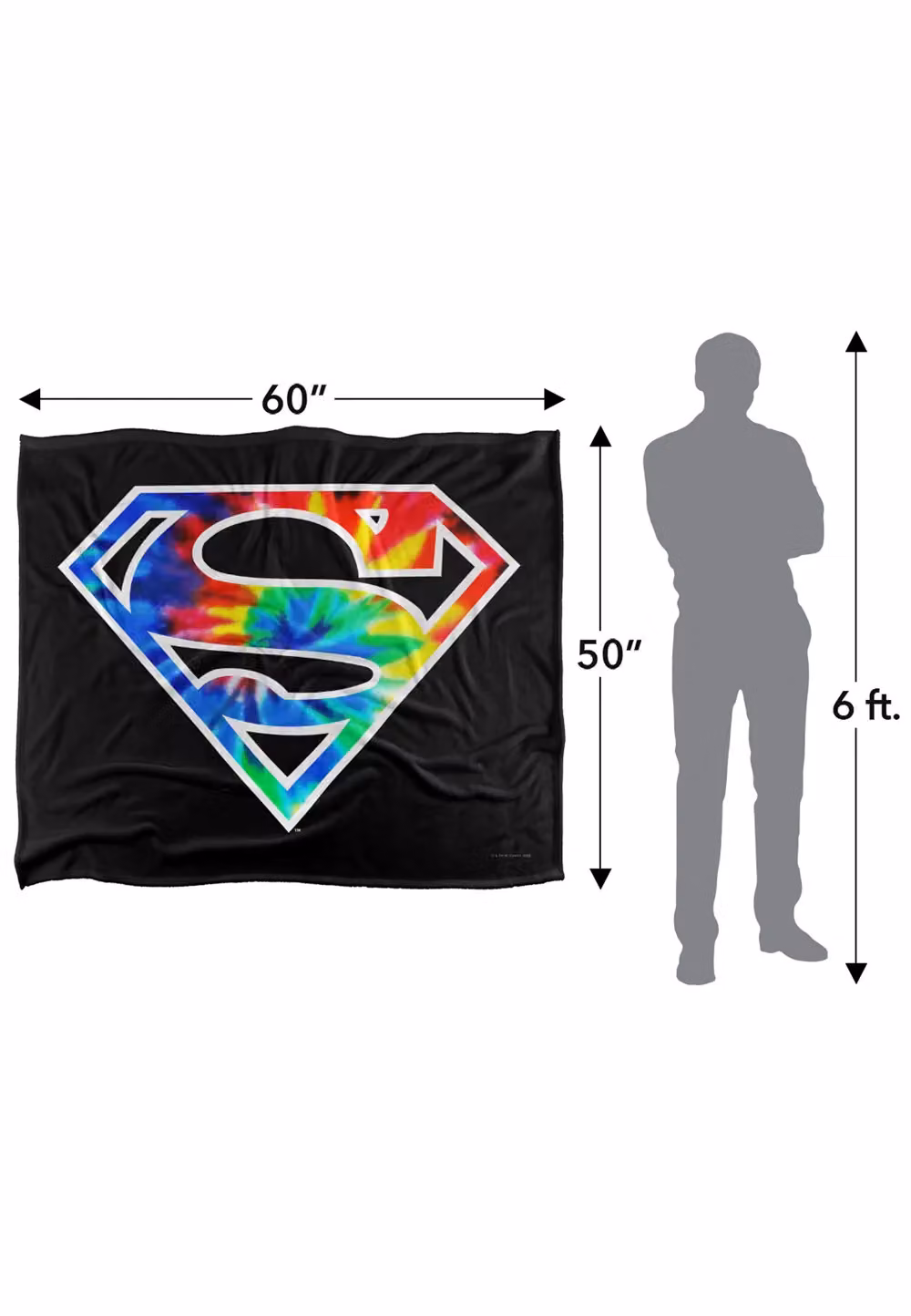 Warner Brothers Superman Logo Silky Touch Super Soft Throw Blanket, White, W/D/H: 152 x 127 cm – 4