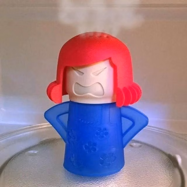 Angry Mother Florican Microwave Oven Steam Cleaner in Red and Blue
