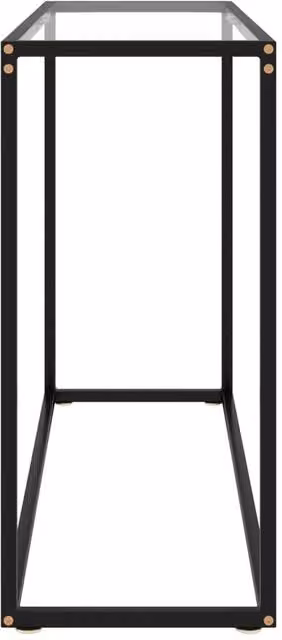 Berkfield Home Modern Console Table in Clear Tempered Glass and Black Metal, W/D/H: 100 x 35 x 75 cm