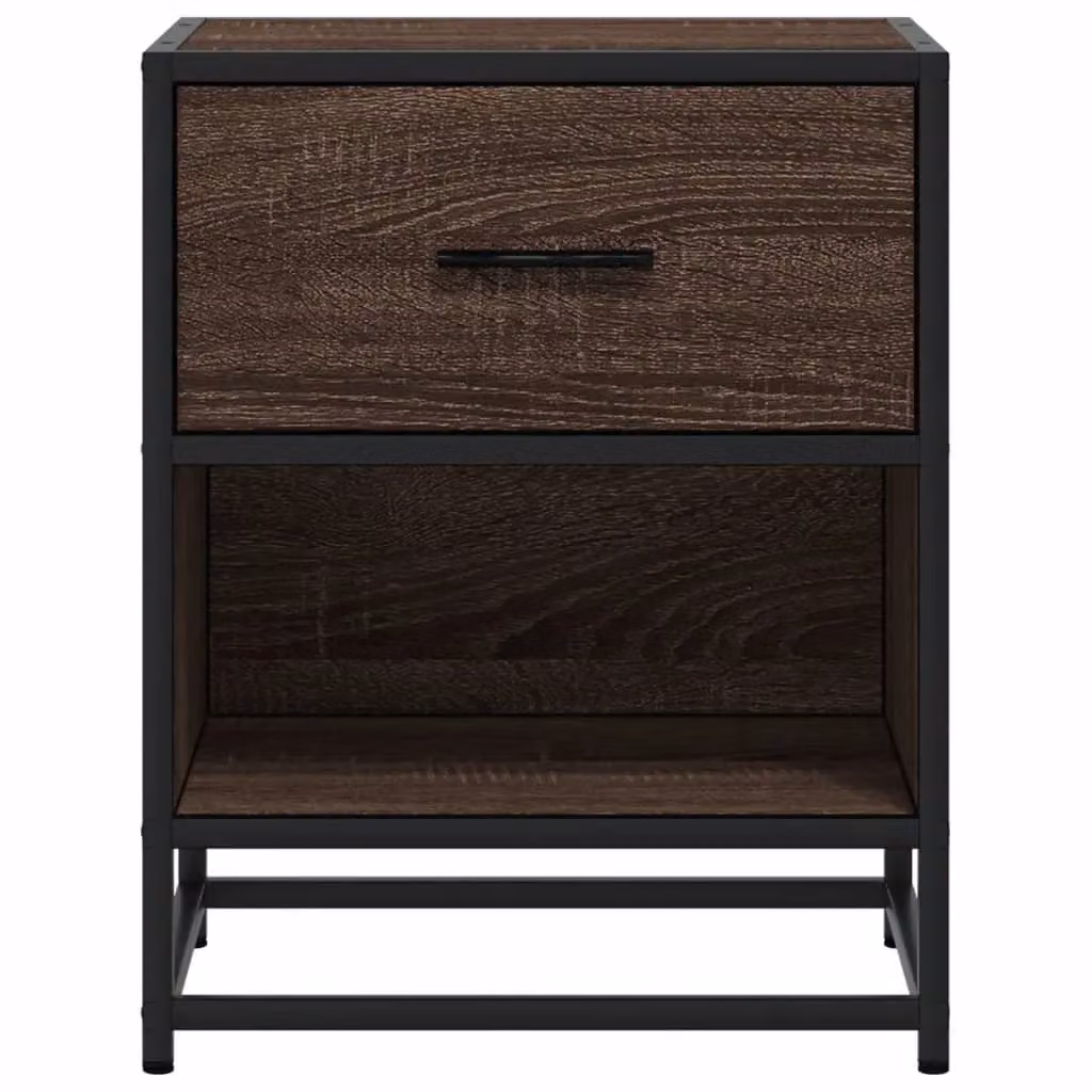 Berkfield Home Set of 2 Brown Oak Bedside Cabinets, W: 40 cm, D: 31 cm, H: 50 cm – 5