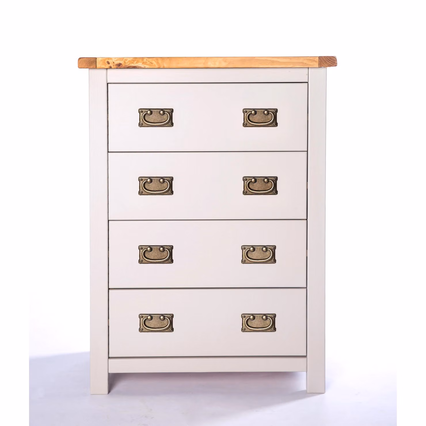Cabinet Bits Argenta 4 Drawer Petite Chest of Drawers in Light Grey with Brass Drop Handles – 2