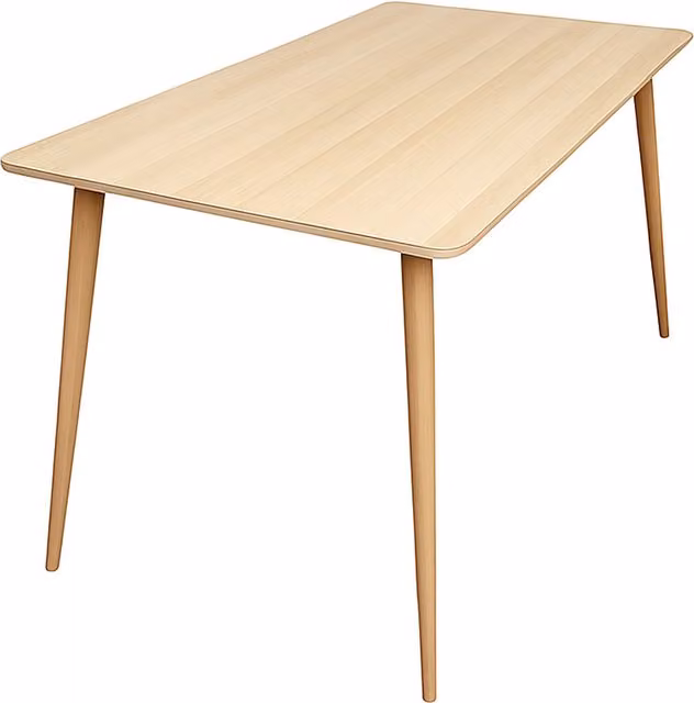 Kosy Koala Scandinavian Rectangular Dining Table in Oak Effect, Beige/Brown/Yellow
