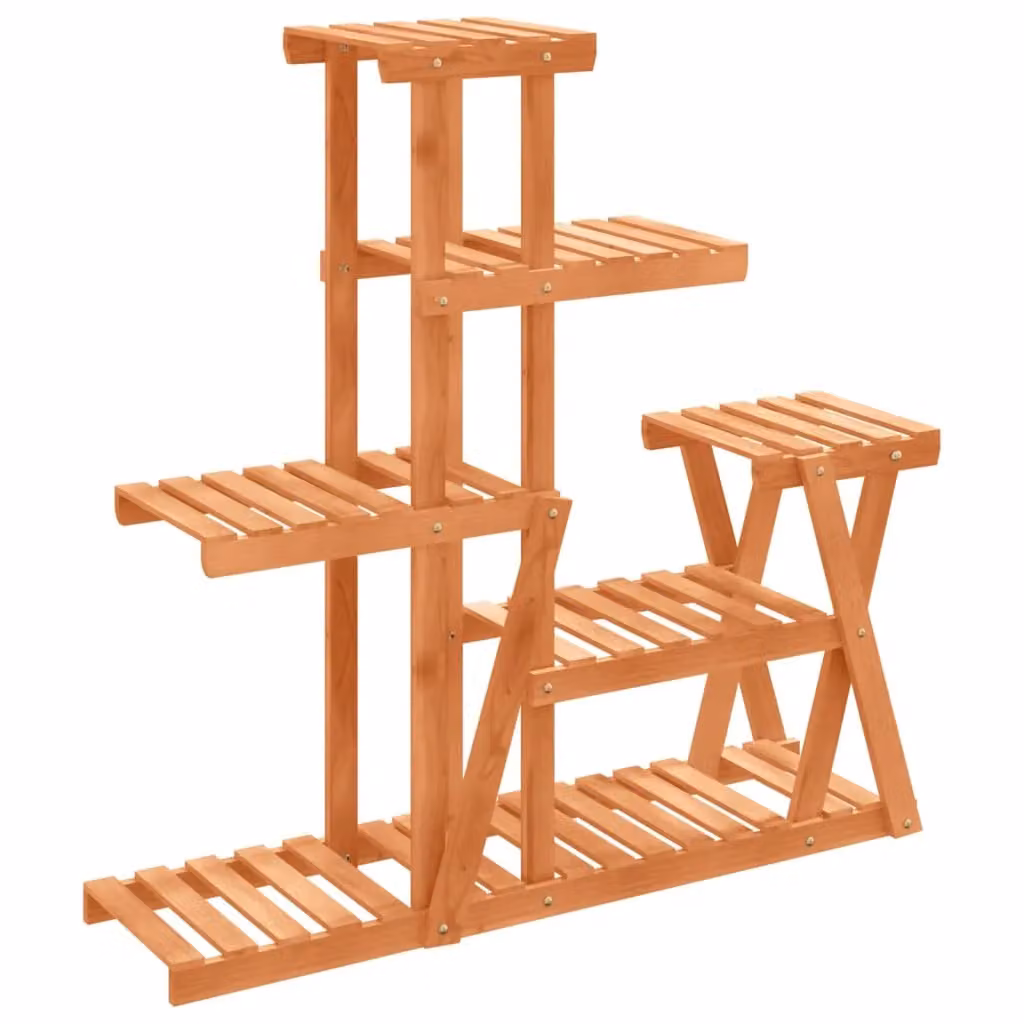 Berkfield Home Retro Solid Wood Flower Stand in Brown, W/D/H: 95 x 25 x 96 cm – 2