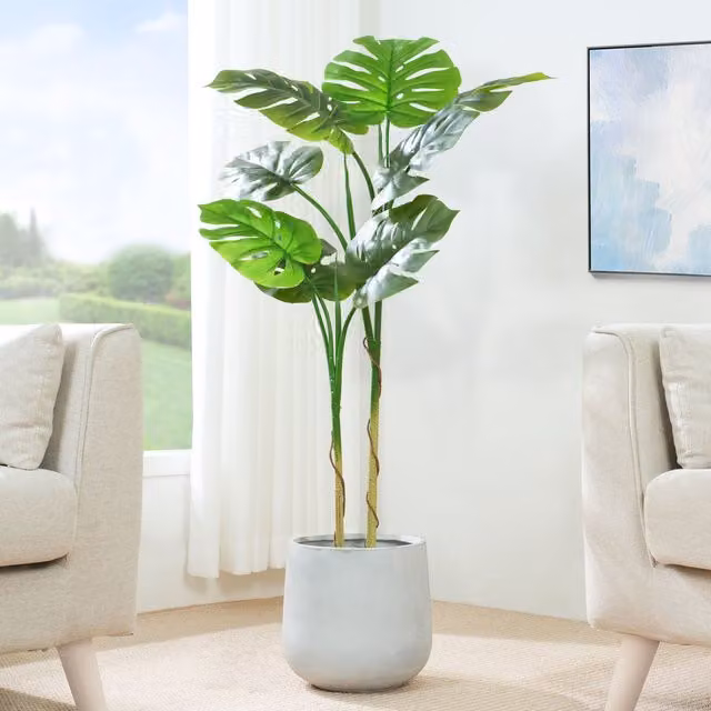 MCC Direct Artificial Monstera Plant in Green with Pot, Height: 120 cm