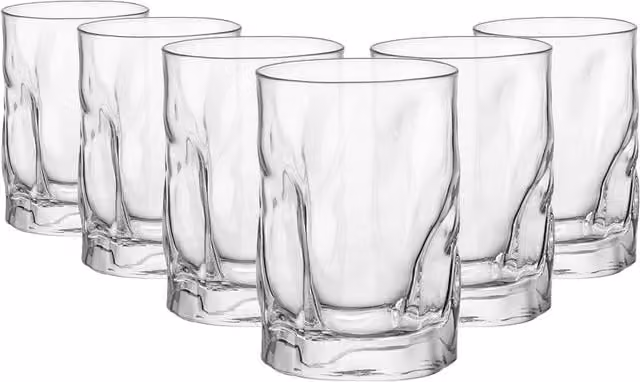 Bormioli Rocco Sorgente Water Glasses, 300ml, Pack of 6, Transparent
