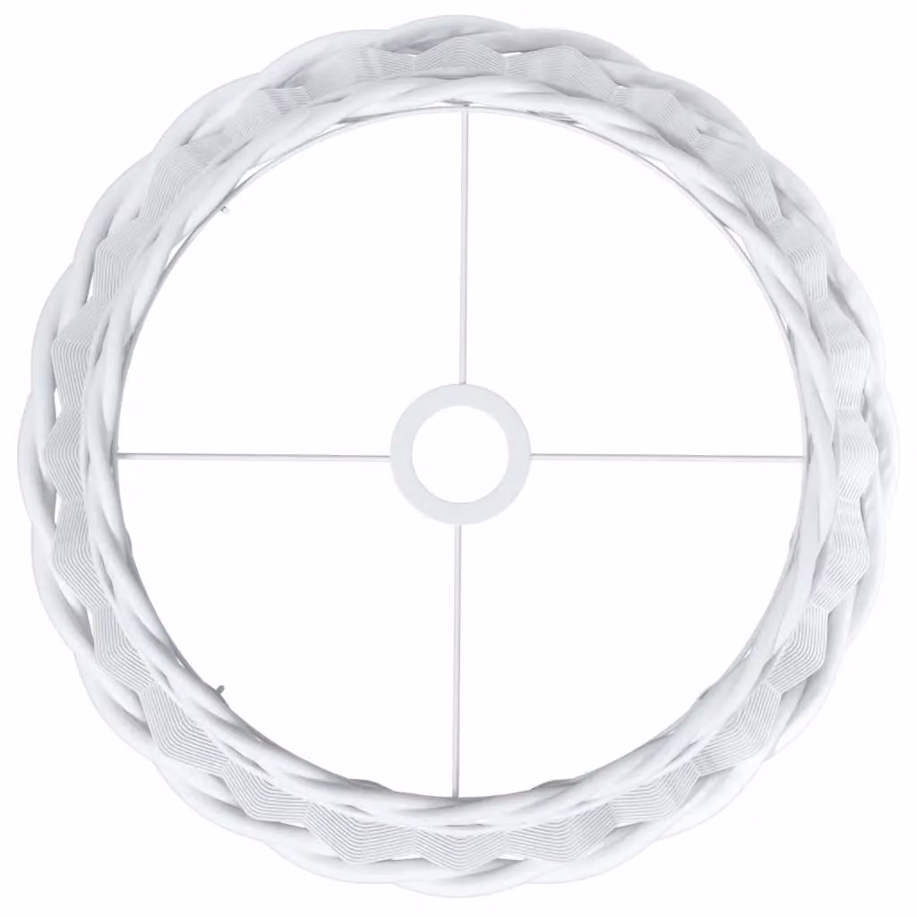 Berkfield Home White Wicker Ceiling Lamp Shade, W: 40 cm, H: 26 cm – 2