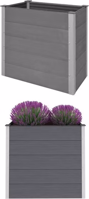 Berkfield Home Garden Grey WPC Raised Bed W/D/H: 100 x 50 x 91 cm – 1