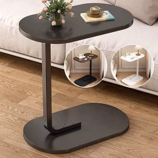 FLAVORA Black C-Shaped Compact Sofa Side End Table – 1