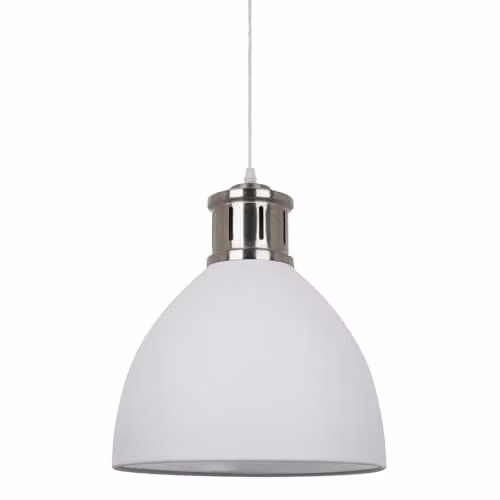 Netlighting Industrial and Retro Hanging Pendant Lamp in White and Silver with E27 Socket