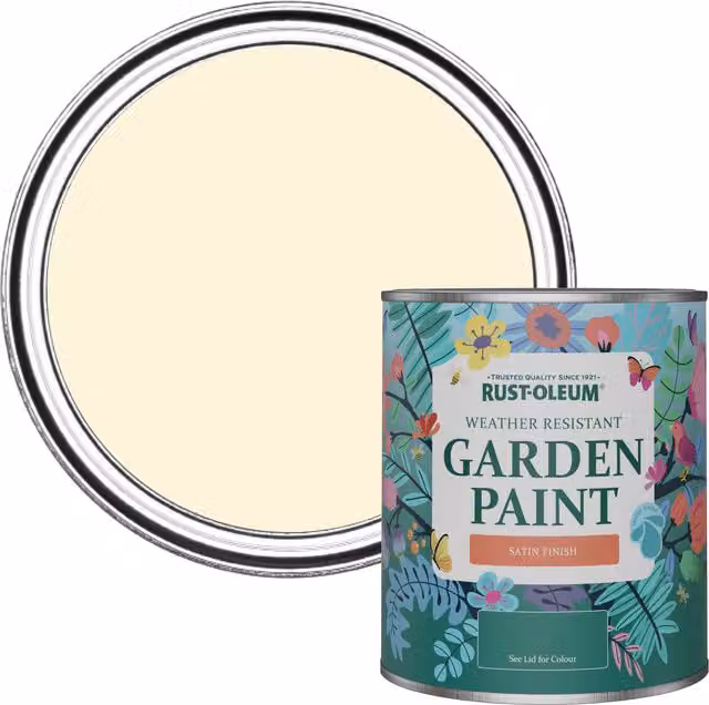 Rust-Oleum Water-Based Garden Paint in Satin Finish, Beige/Yellow, 0.75 l