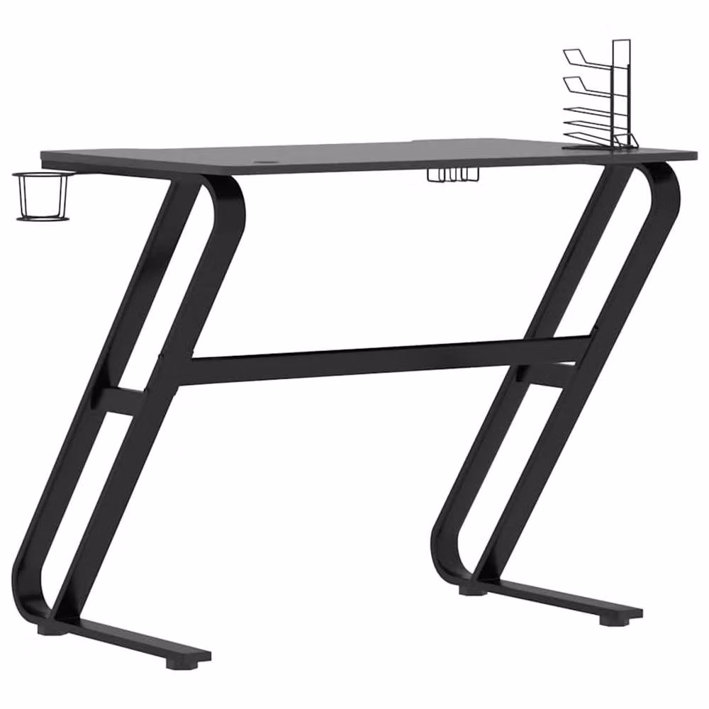 Berkfield Home Gaming Desk with ZZ Shape Legs, Black, W/D/H: 90 x 60 x 75 cm – 3