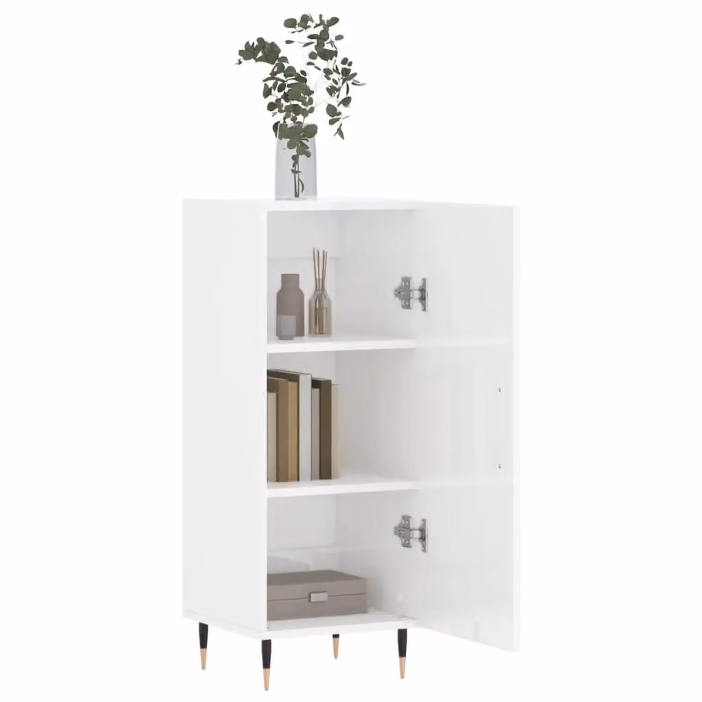 Berkfield Home Modern High Gloss White Sideboard, W/D/H: 34.5 x 34.5 x 90 cm – 2