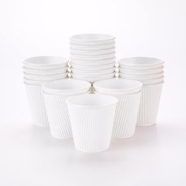 ECONX White Disposable Ripple Paper Coffee Mugs, 355 ml, 800 g