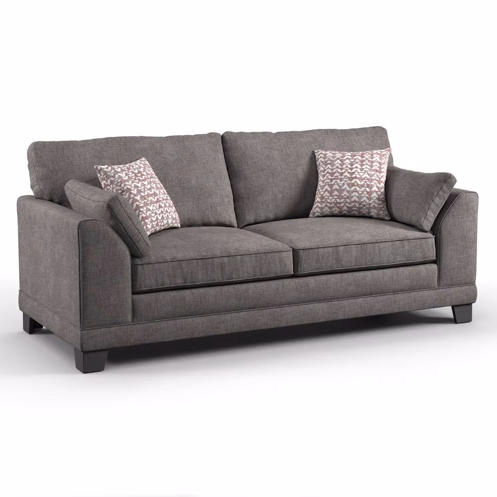 Furnishings For Less UK Hilliard Fullback Fabric Sofa Suite with 3 Seater and 2 Seater Sofas in Grey or Anthracite – 2