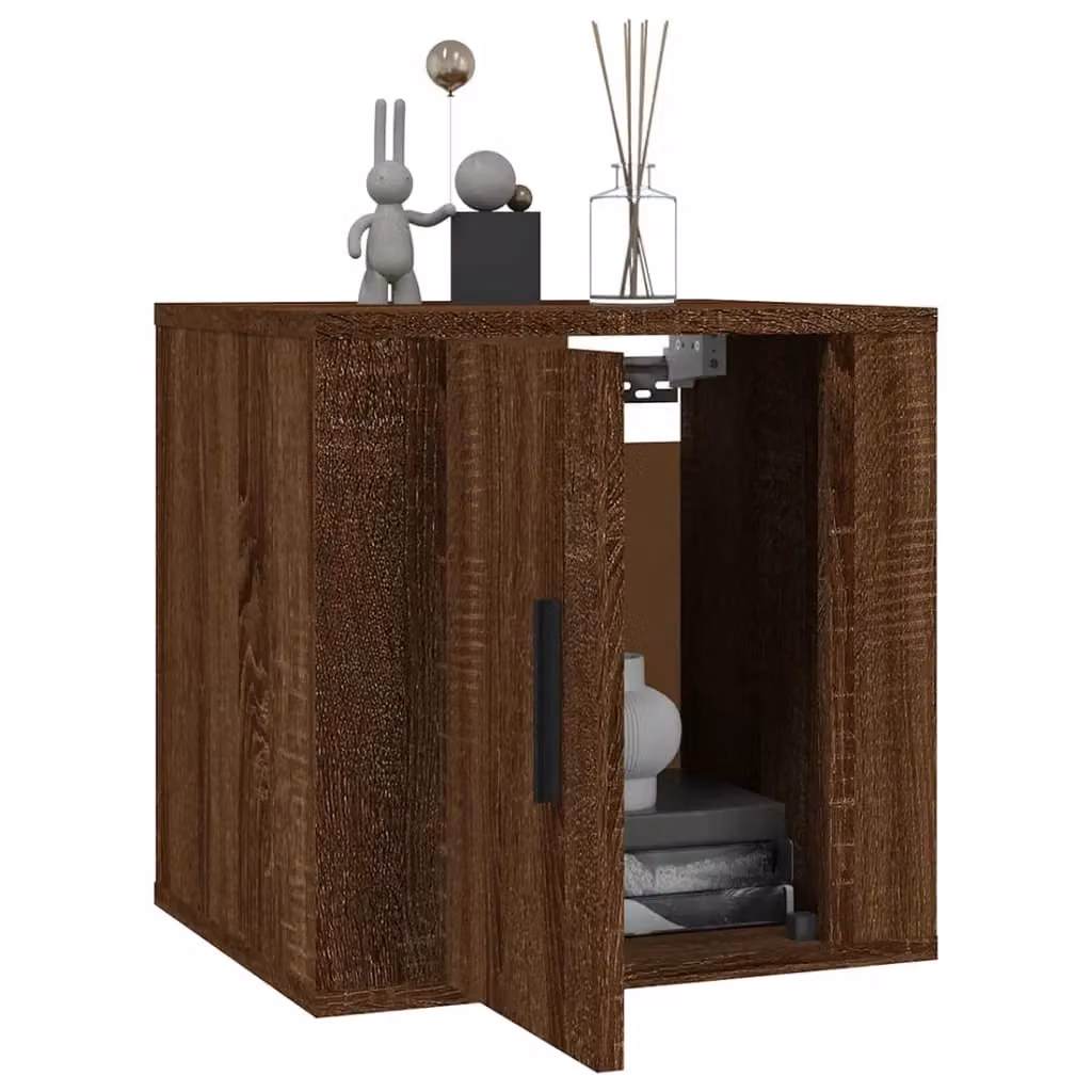 Berkfield Home Wall Mounted TV Cabinet in Brown Oak, W: 40 cm, D: 34 cm, H: 5 cm – 3