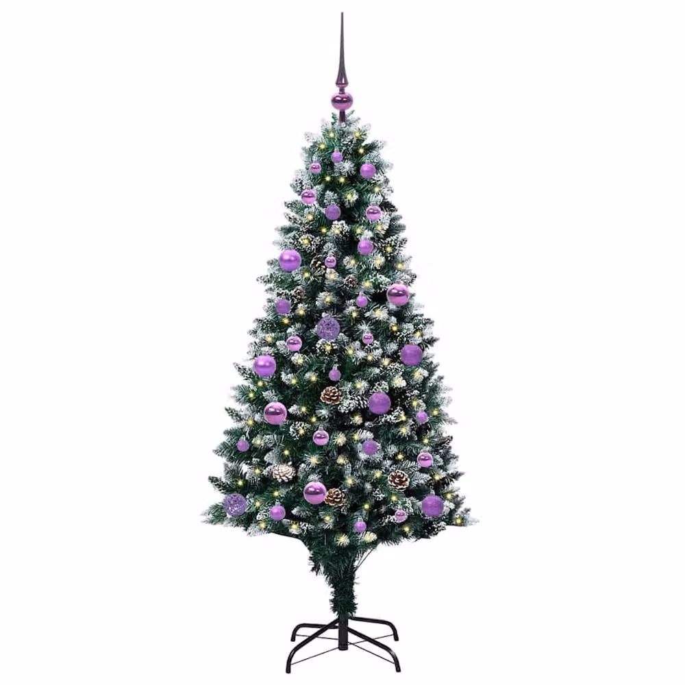 Berkfield Home Artificial Green Christmas Tree with 150 Warm White LEDs and Stand, Height: 150 cm – 3