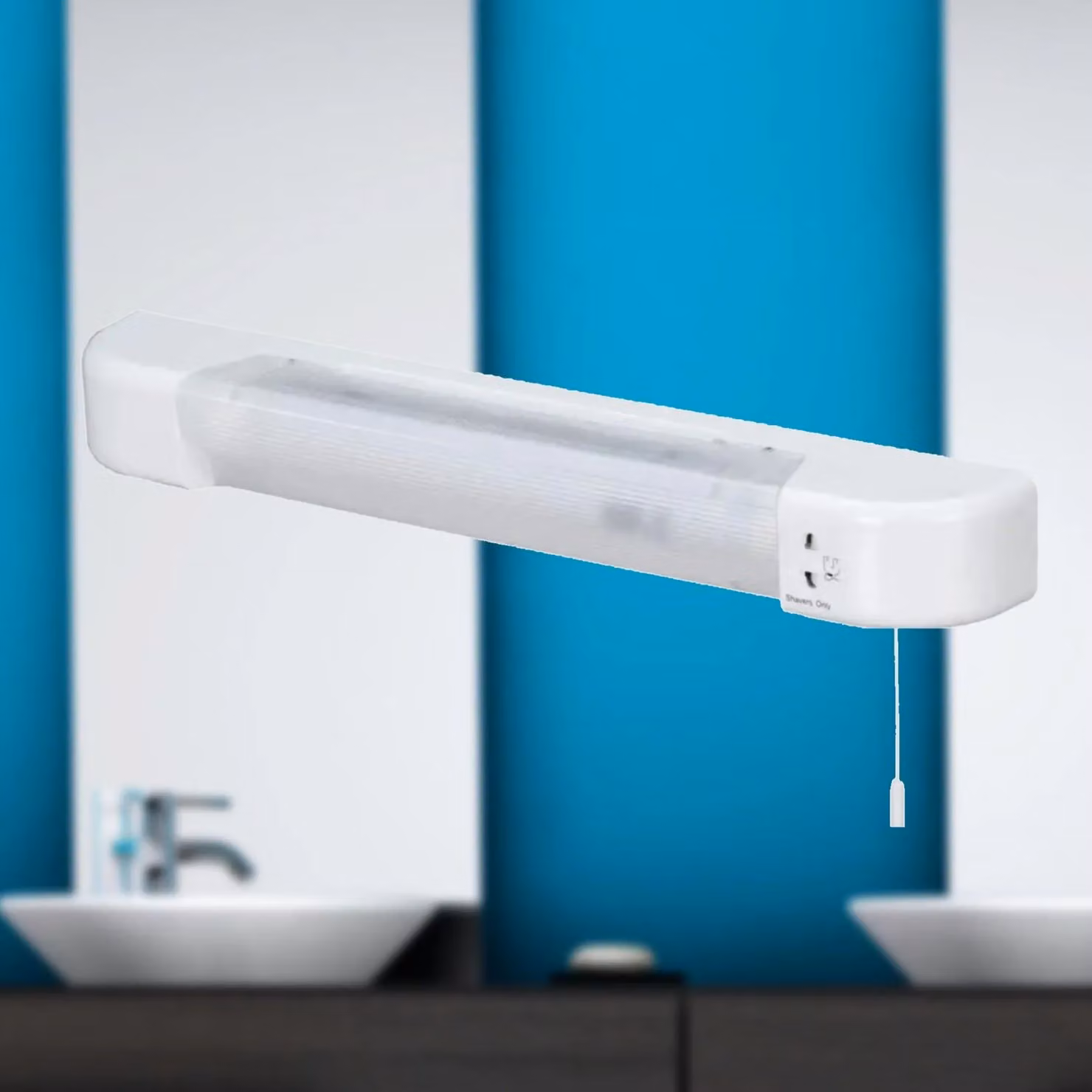First Choice Lighting Rise White LED Bathroom Shaver Mirror Light W/D/H: 40.0 x 120.0 x 7.2 cm – 2