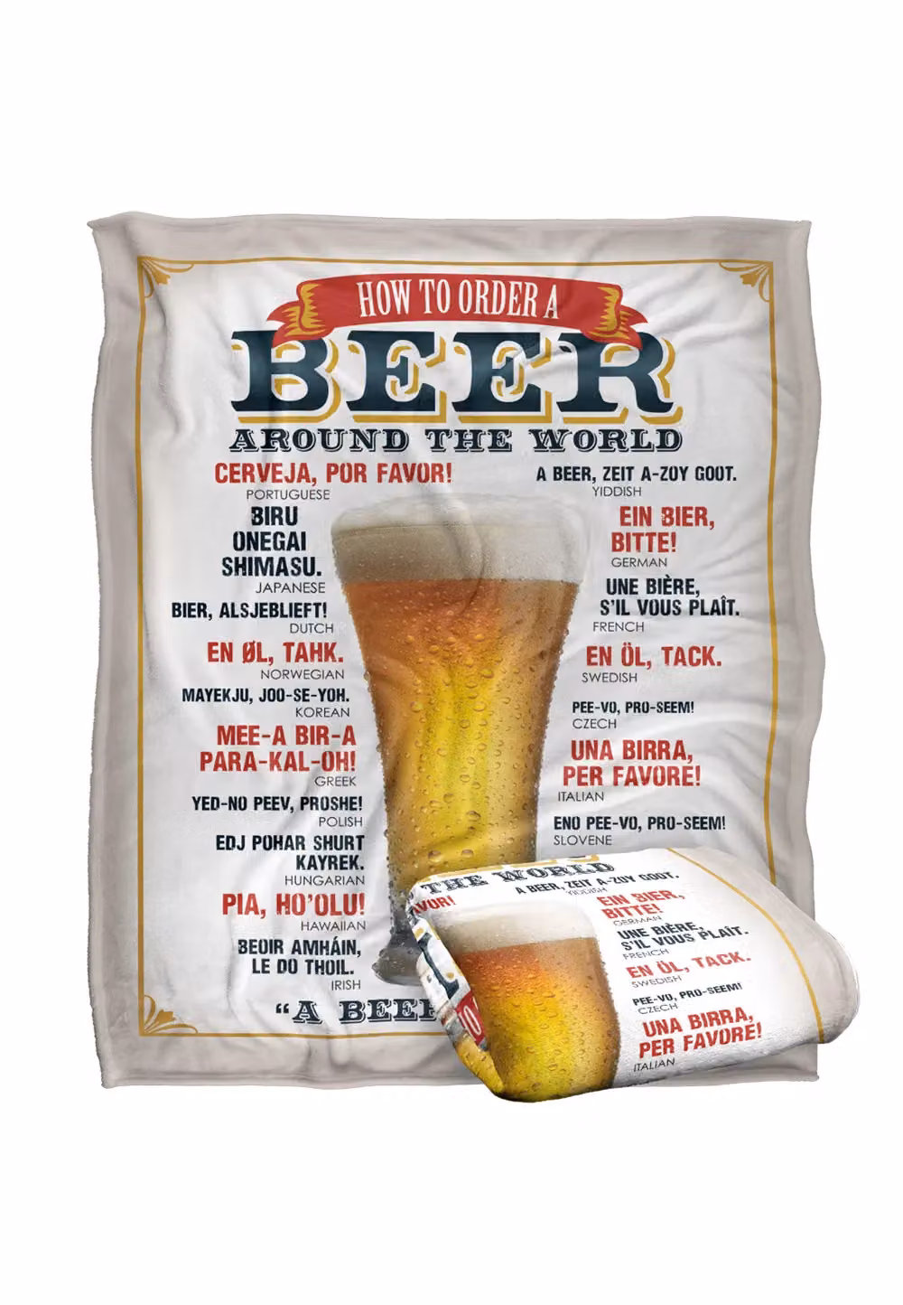 Retrorocket Studio Beer Around The World Silky Touch Super Soft Fleece Throw Blanket, White, W/D: 152 x 127 cm – 2
