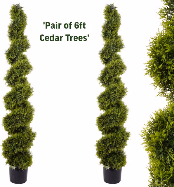 Best Artificial Green Cedar Spiral Conifer Tree Pair, Height: 182.88 cm