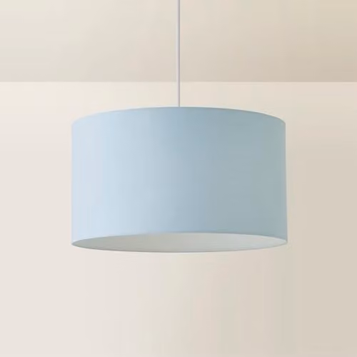 ValueLights Reni Blue Fabric Drum Ceiling Lamp Shade, Diameter: 45 cm – 2